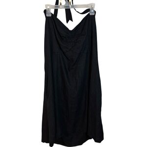 Old Navy Black Midi Slip Dress Tie at back of neck